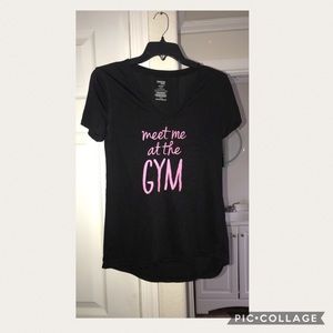 A sheer Black V neck T-shirt
